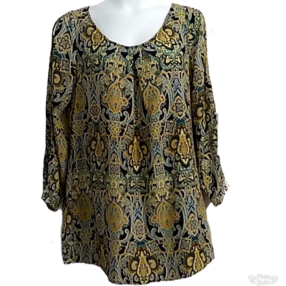Blu Pepper paisley shirt dress L